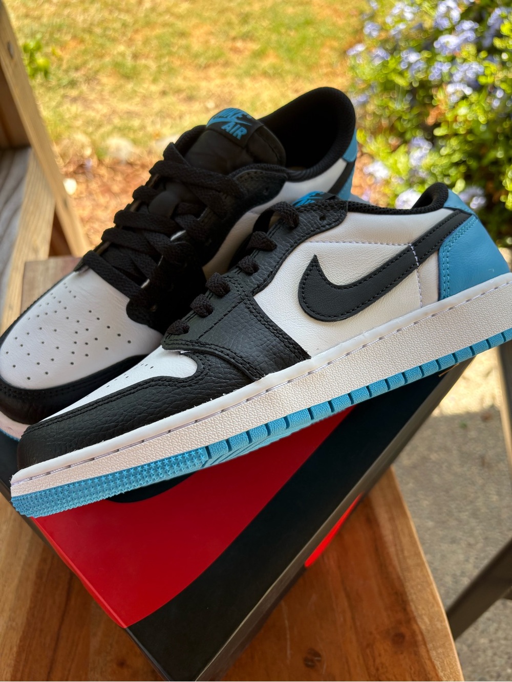Youth Jordan 1 Low OG Powder Blue Sneakers